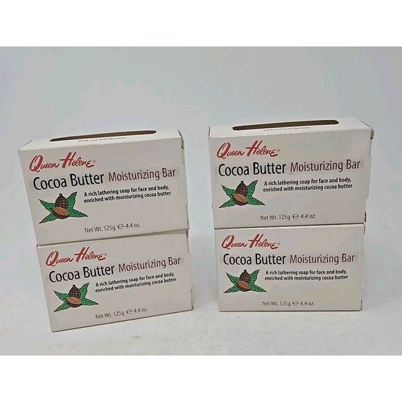 4 PACK Queen Helene Cocoa Butter Moisturizing Bar 4.4 oz FACE AND BODY